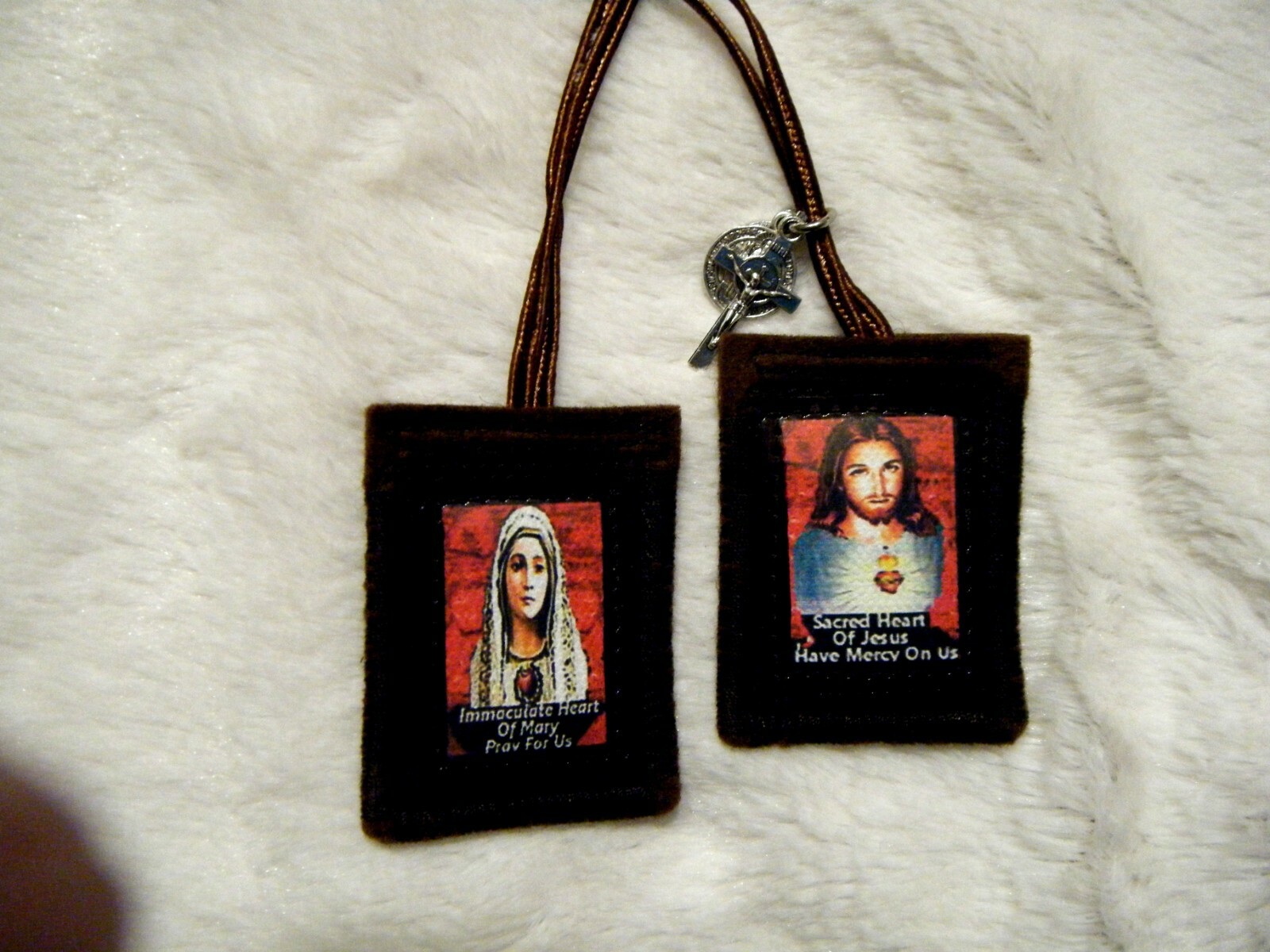 Sacred Hearts of Jesus and Mary Brown Scapular