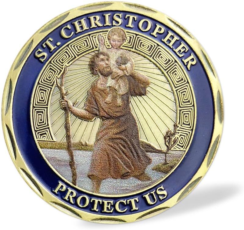 New Lot Of 10 St Christopher Protect Us Challenge Coin Set Religious Collectible