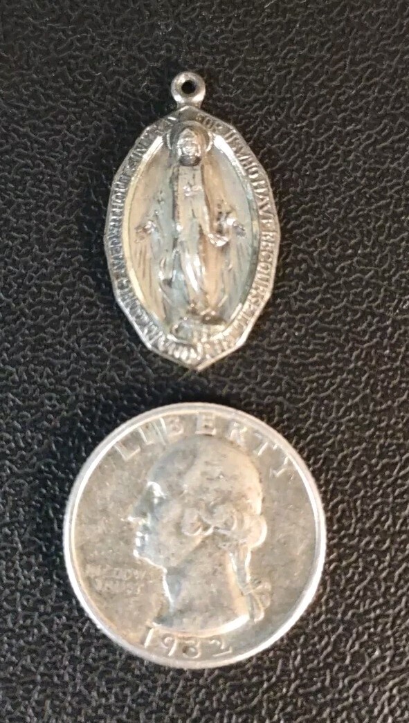 4.7 Grams HMH Vintage Mary Medal Sterling Silver 925 Religious Holy
