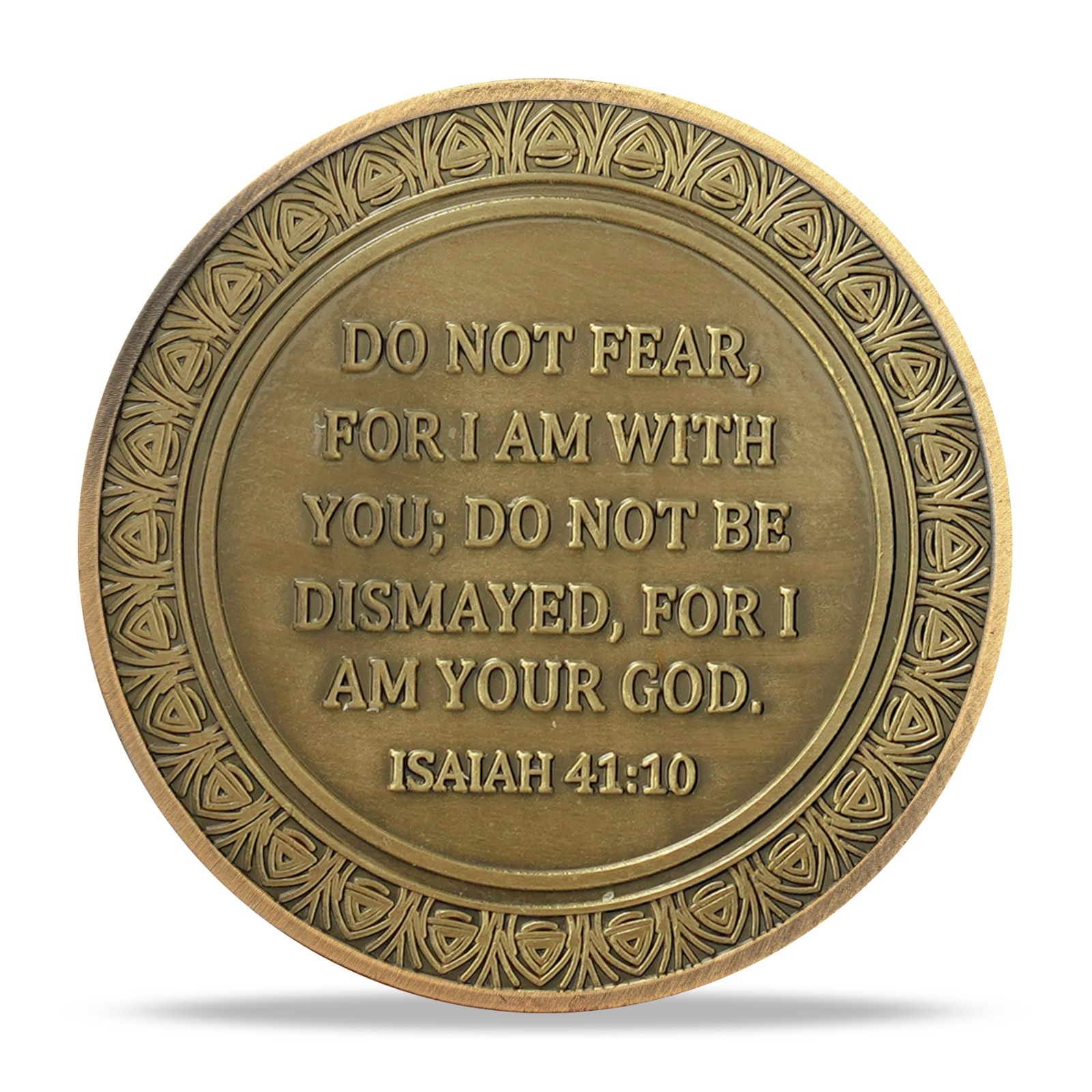 5pcs Jesus Christian Coin Isaiah 41:10 Verse: Don’t Be Afraid, For I Am With You
