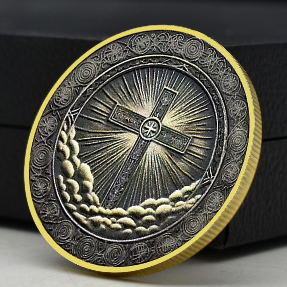 Jesus Christ Cross Coin “It’s Not Religion, It’s A Relationship” Golden Medal