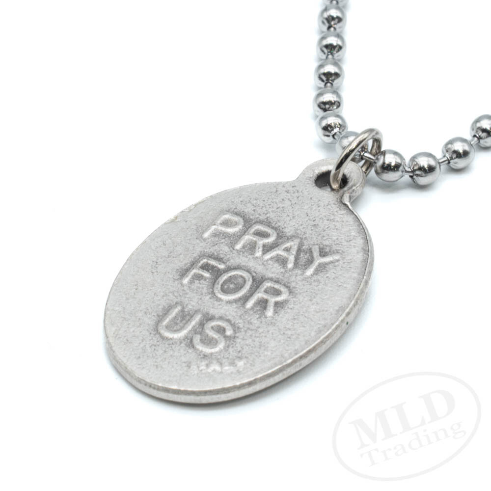 Saint St Matthew Pray For Us Prayer Medal Pendant Necklace Italy 24″ Ball Chain