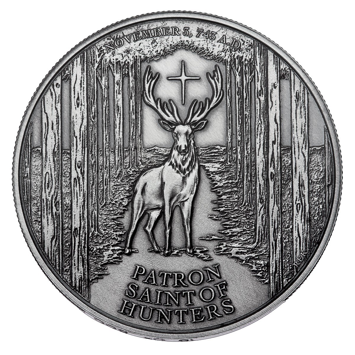 2025 Saint Hubert 1 oz .999 Fine Silver Coin Antique Finish (Only 500 Made)