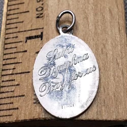 Vintage Medal Pendant St Dymphna A4