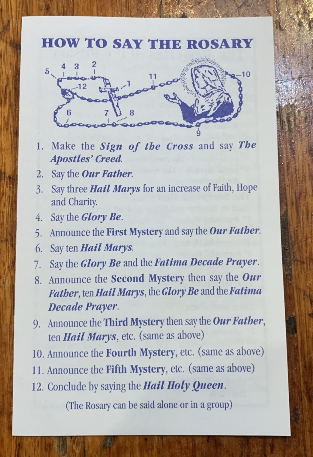 Lot Of 100 How To Pray The Rosary Devotion Catholic Holy Card Leaflet