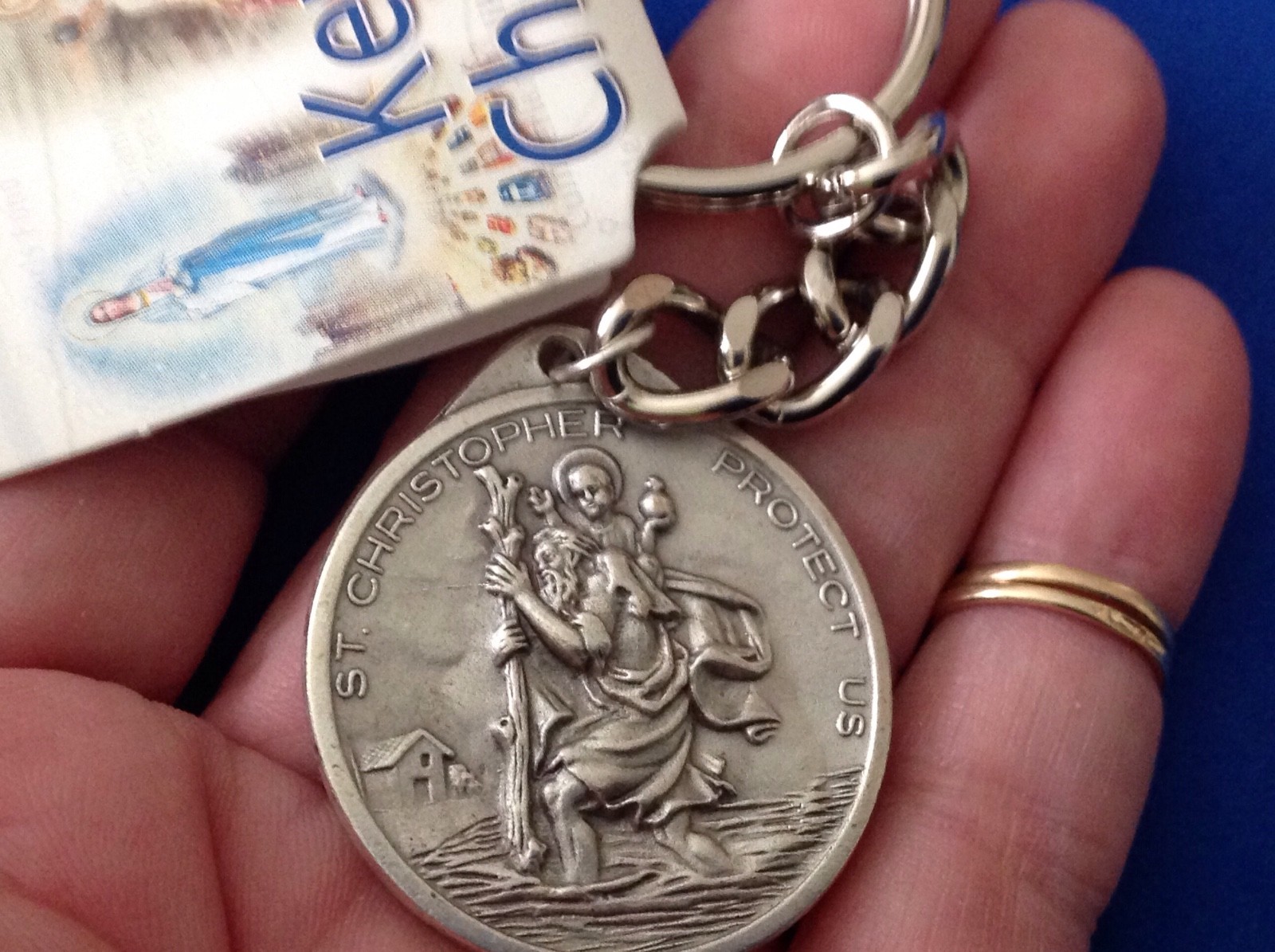 St Christopher/ Our Lady of the Highway KEYCHAIN Protection Medal Saint Medal