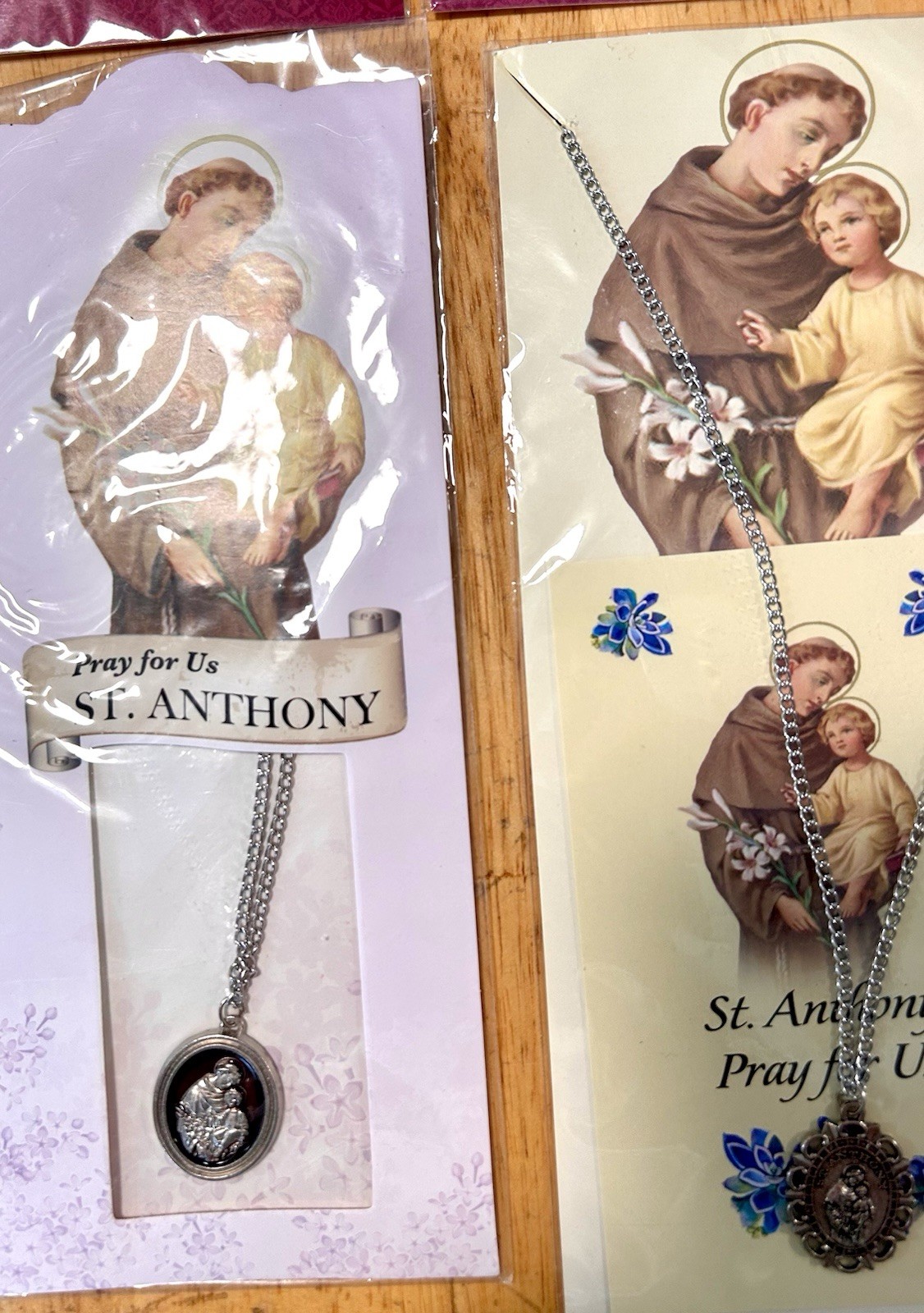 Lot 9 Catholic Medal Necklaces Religious NEW St Jude St Joseph -Anthony Prayer