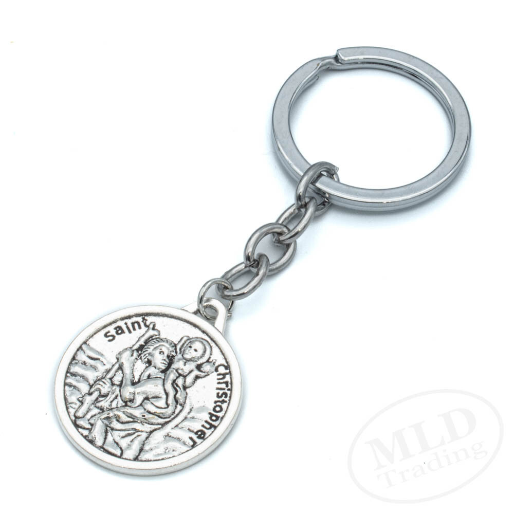 St Christopher Medal Patron Saint Of Travelers Prayer Pendant Key Chain Gift