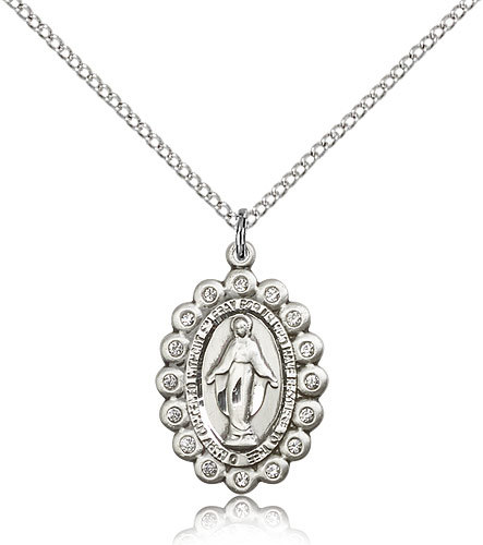 Our Lady of Miraculous Medal Pendant For Women – .925 Sterling Silver Necklac…