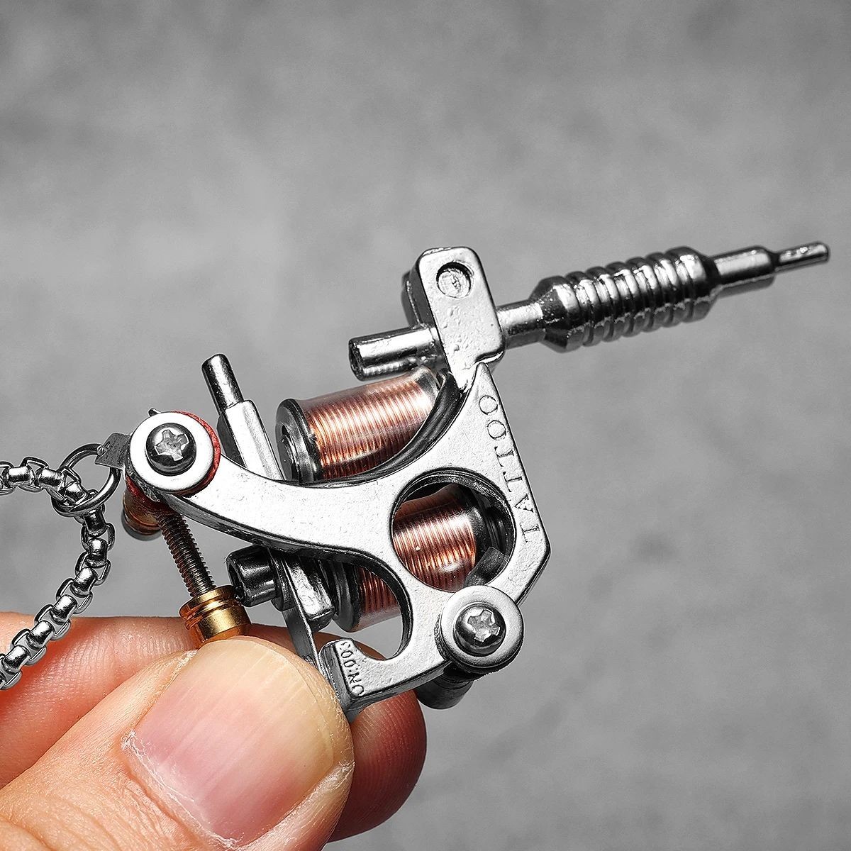 Men Charm Tattoo Machine Stainless Steel Jewelry Necklaces With Pendant For Male