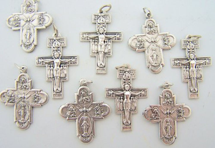 San Damiano and 4-Way Cross 1 1/2-inch Medals, Lot 10