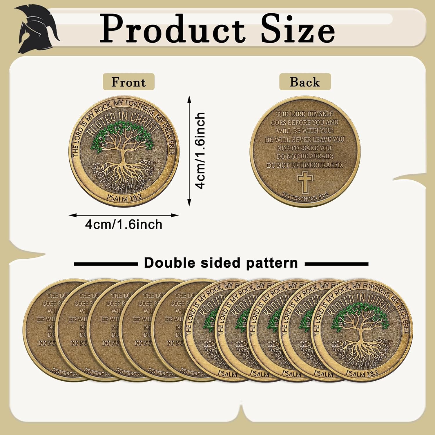 10 Pcs Rooted in Christ Coins Christian Religious Coin Bulk Pocket Prayer Token