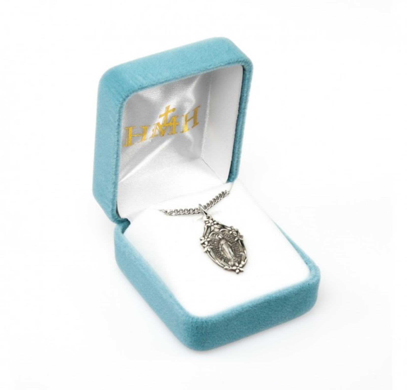 N.G. Oval Sterling Silver Miraculous Medal Pendant on 18 Inch Necklace Chain