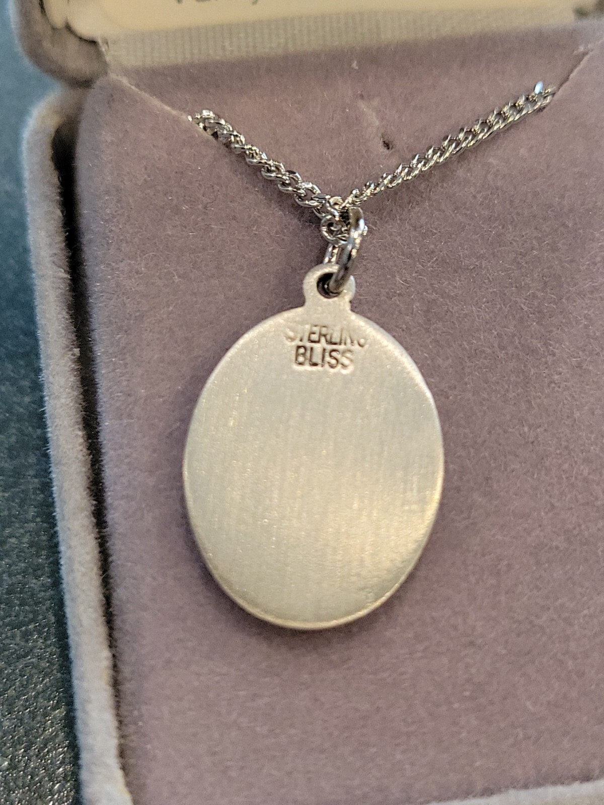 Bliss Sterling Silver Saint Rose of Lima Medal Pendant Necklace In Box 18″ Long