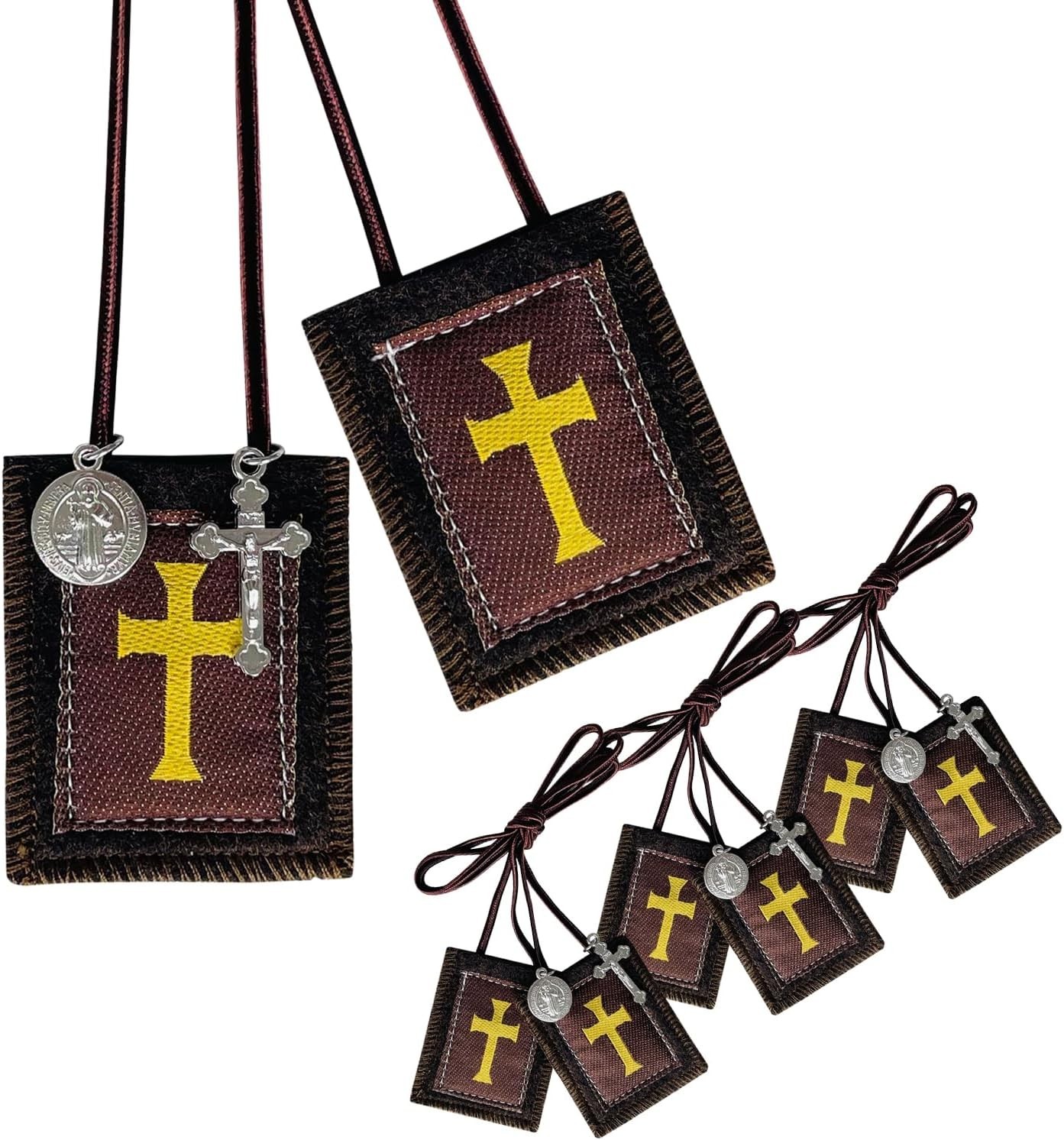 Classic Brown Wool Scapular Set – Ideal Gift for First Communion & Confirmation