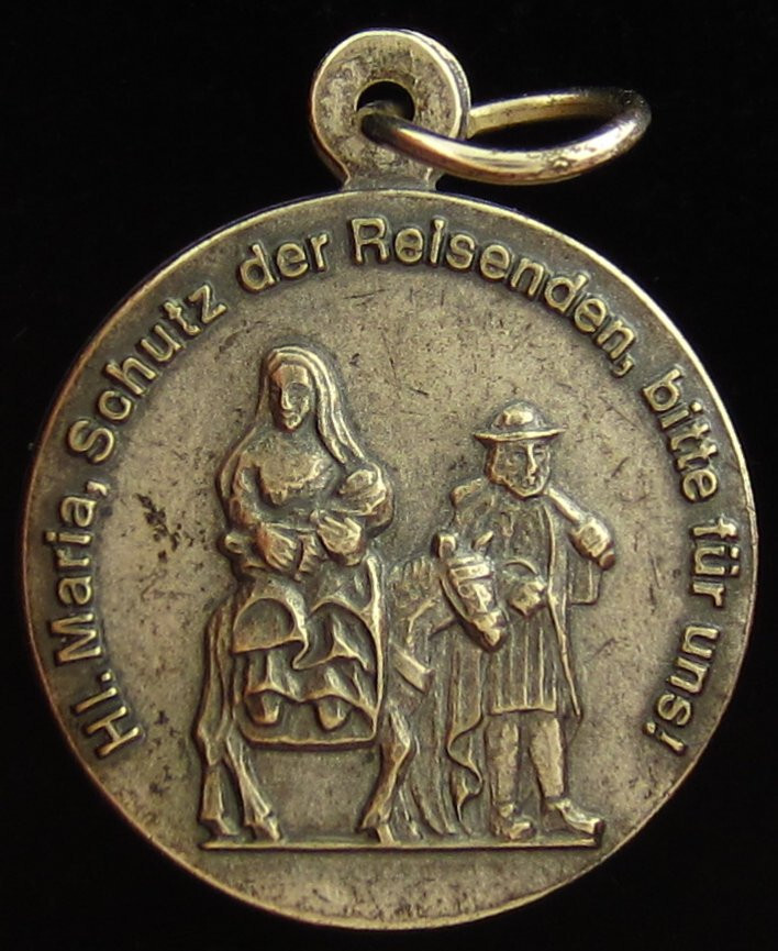 Vintage Holy Family Medal Catholic Jesus Joseph St. Mary Protection of Travelers