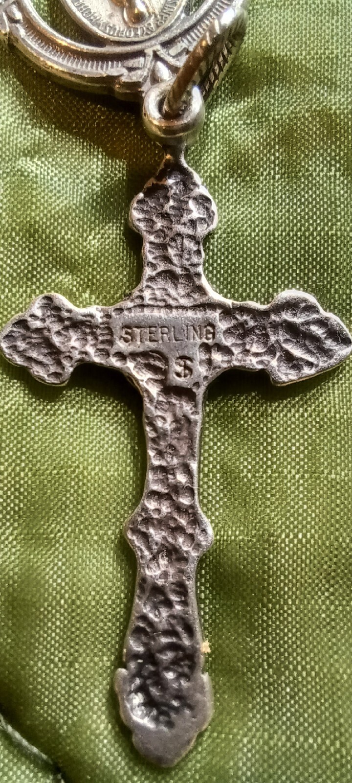 Vintage Sterling Silver Medal Cross Scott Dave Navajo/HMH Blessed Mother Jesus