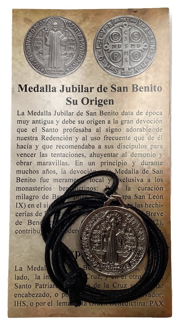 Medalla De San Benito Abad 1.25” Diam. Medallion Of St Benedict 1.25” Round Cord