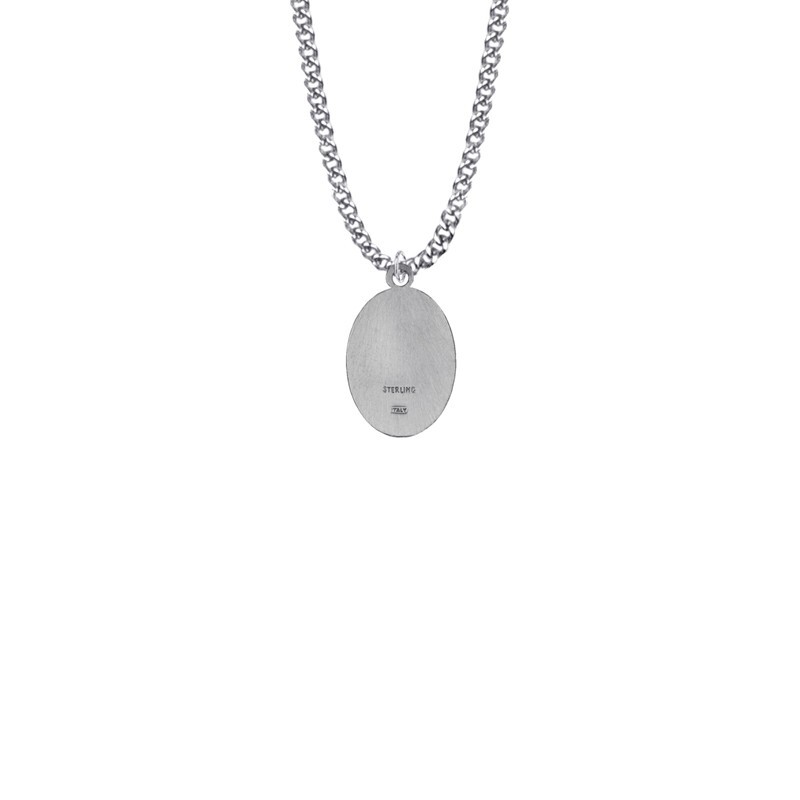 925 Sterling Silver Antiqued Miraculous Medal Mary Pendant Necklace Made In USA
