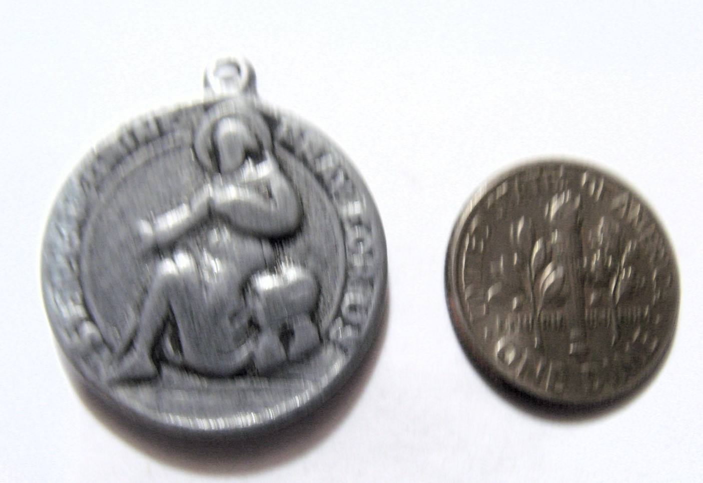 1950s antique Catholic Saint Peregrine servants of Saint Mary pendant 54530