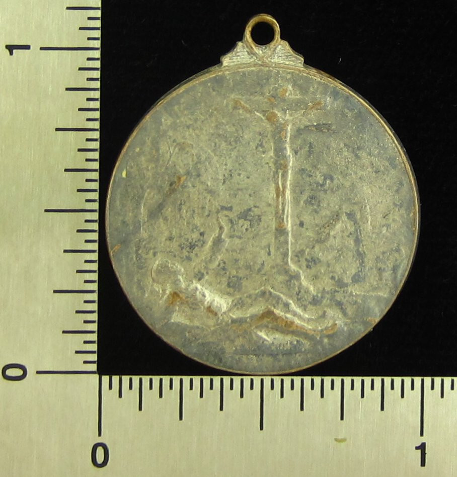 Vintage Jesus Medal Holy Catholic 1914 Joseph Witterwulghe WWI Belgium Large
