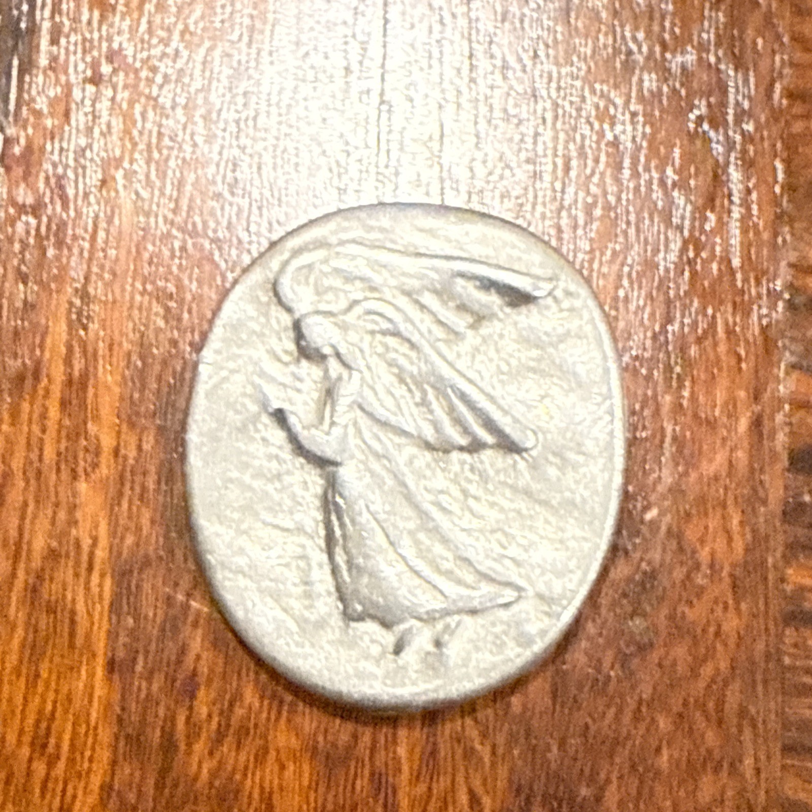 VTG Pewter Grey Catholic Guardian Angel Strength Religious Pocket Medallion