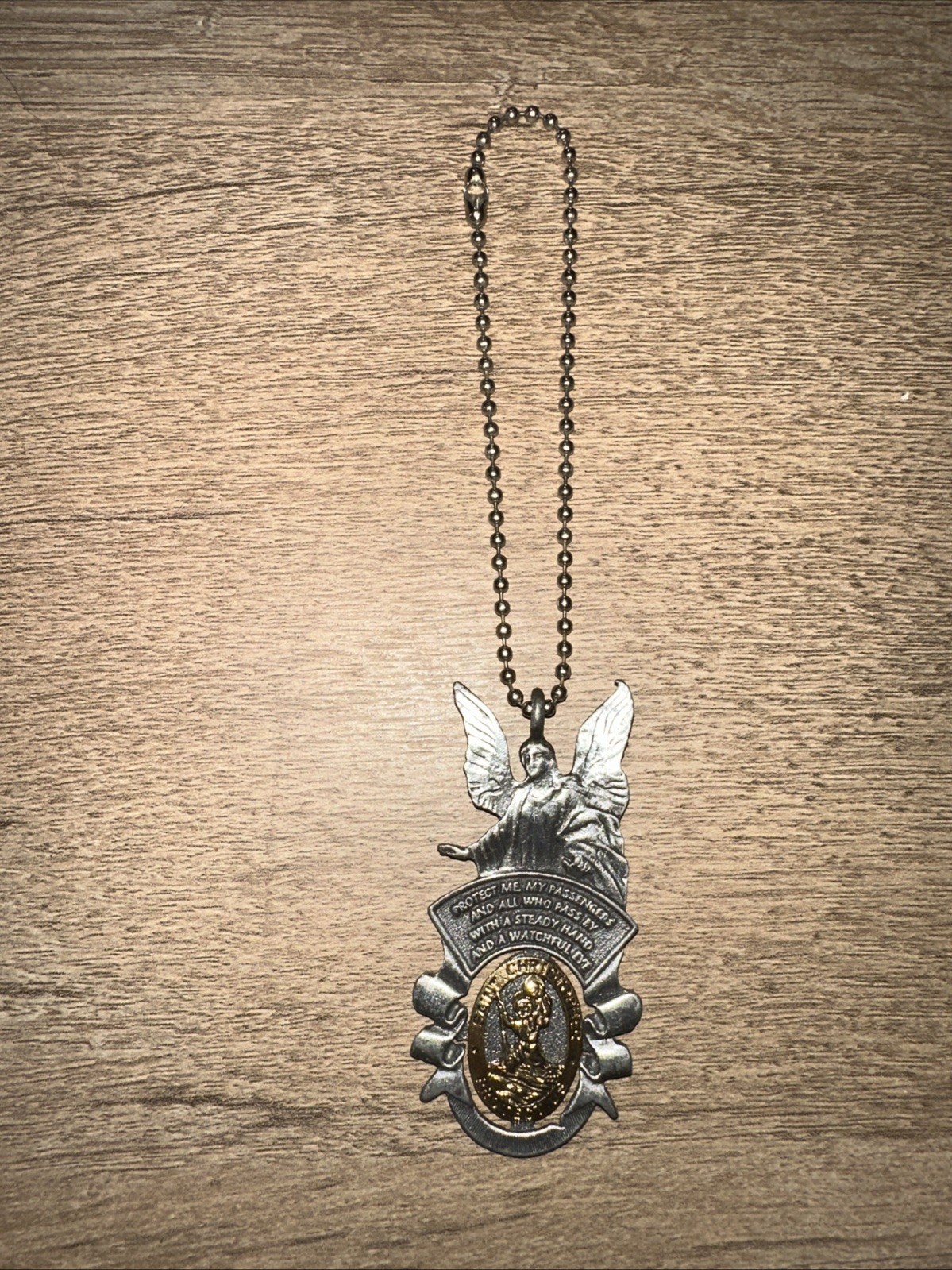 St Christopher Guardian Angel Auto Visor Clip Medal Car Medalla San Cristobal