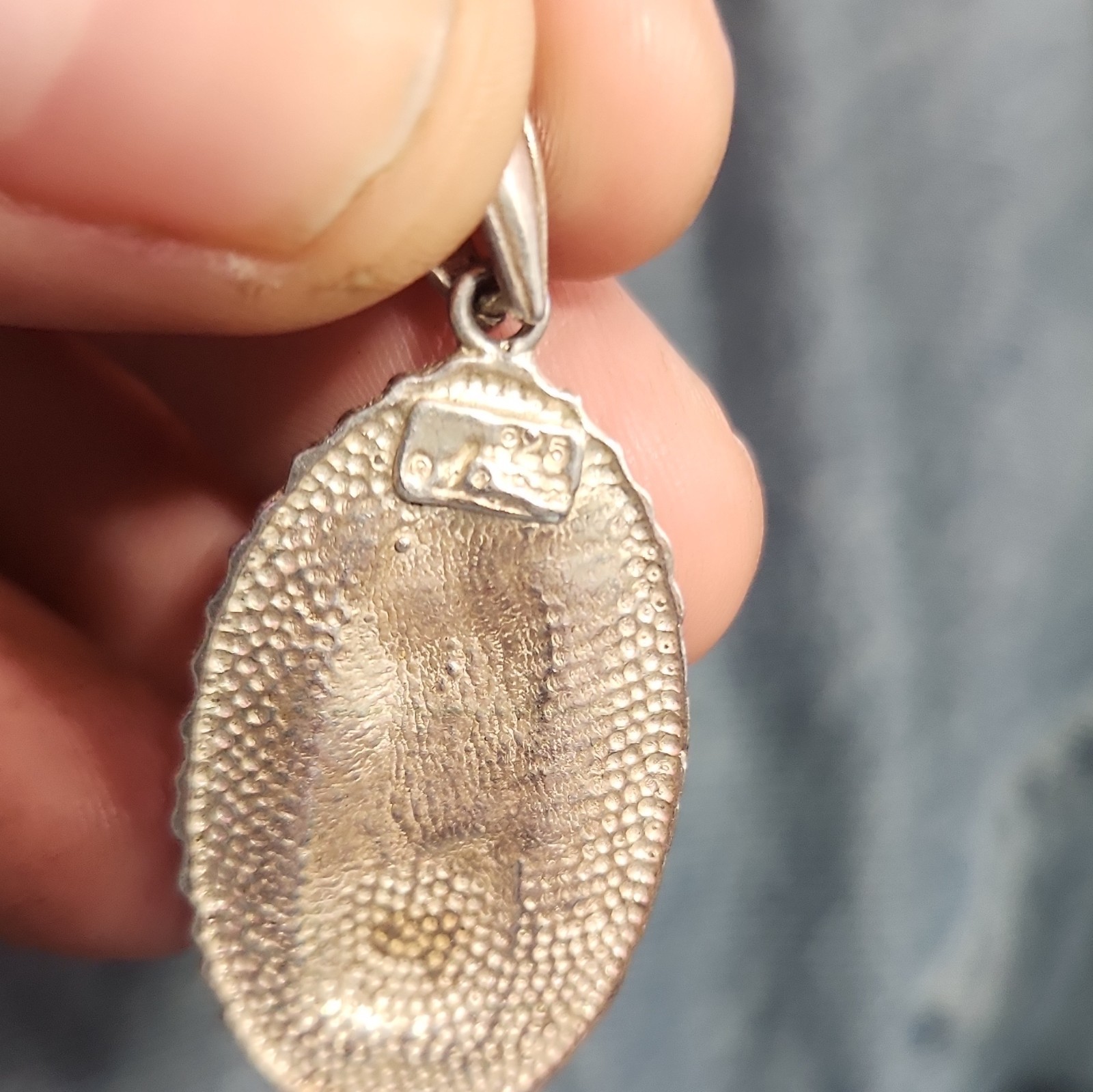 Our Lady of Guadalupe Christian Oval Medal Pendant with Bail Virgin Mary