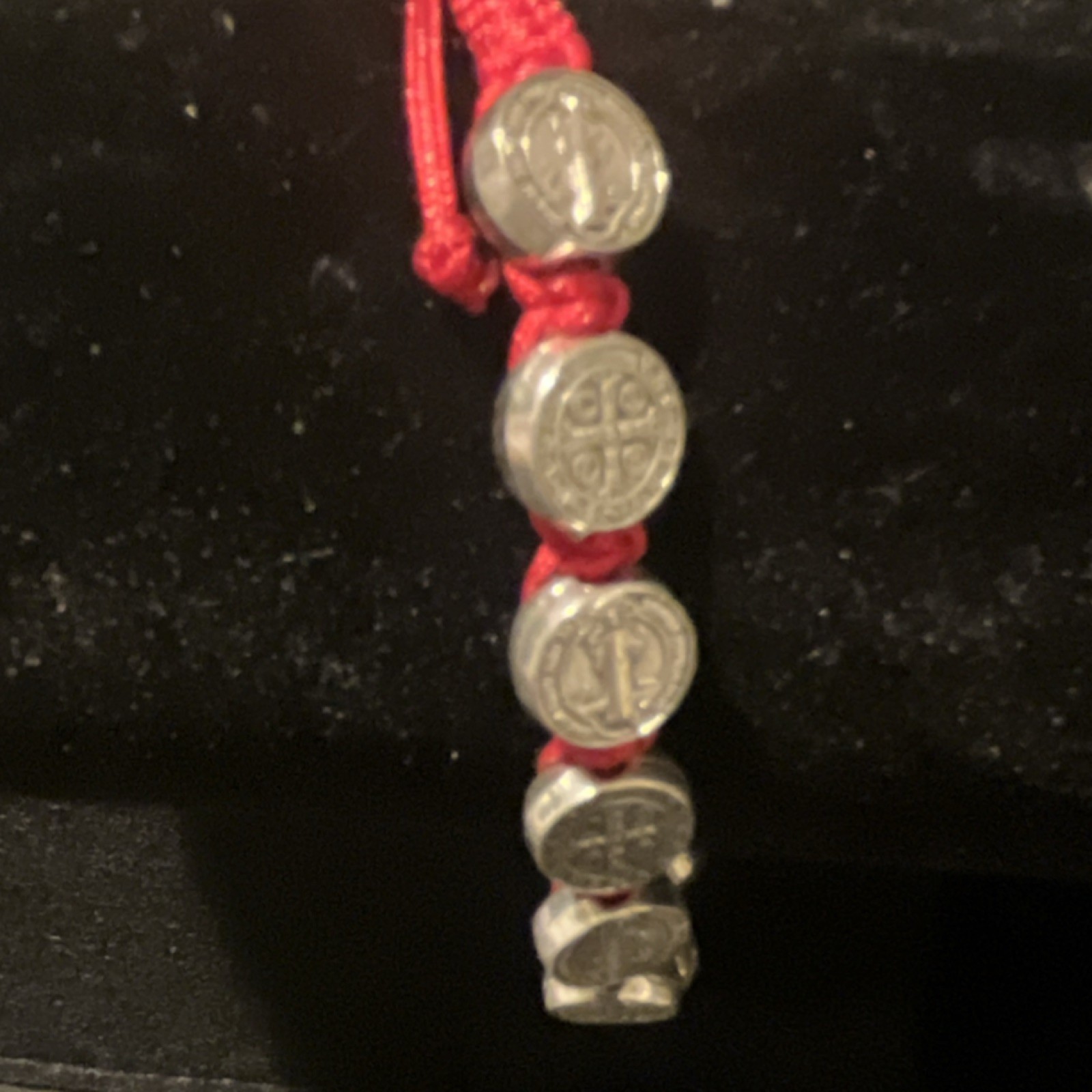 Saint Benedict Medal Red Cord Handmade Christian Bracelet