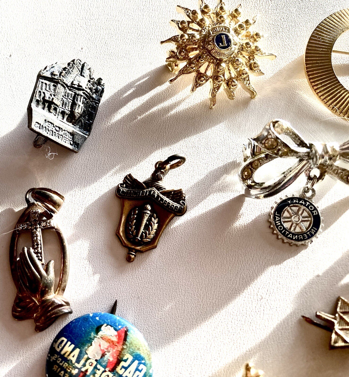 Nice Collection of Assorted Vintage Organizational/Religious Pins/Gold Toned/925