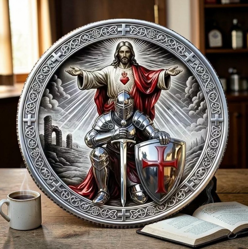 A Man of Faith A Warrior of Christ Relief Jesus Challenge Coin Christian Gift