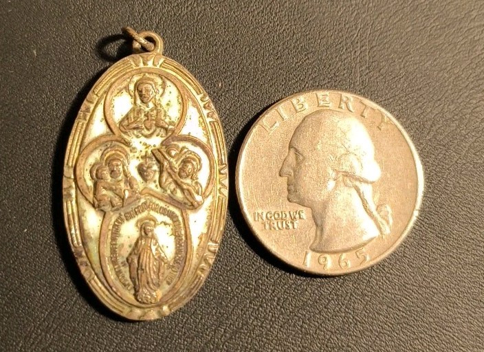 11.9 Gr GALE Vintage Multi Saint Medal Sterling Silver 925 Religious Holy Charm