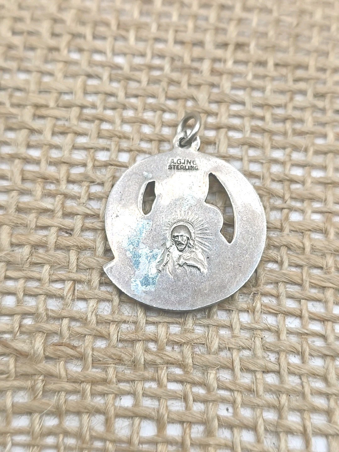 Sterling Silver Our Lady Of Perpetual Help Medal Charm Pendant 5.6G 1″ A.G. Inc