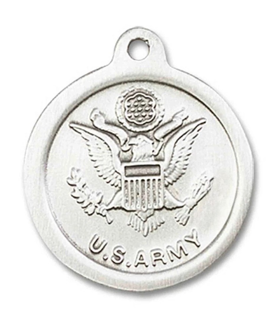Pewter Saint Michael Army Catholic Medal Pendant Necklace 24″ Chain GiftBox