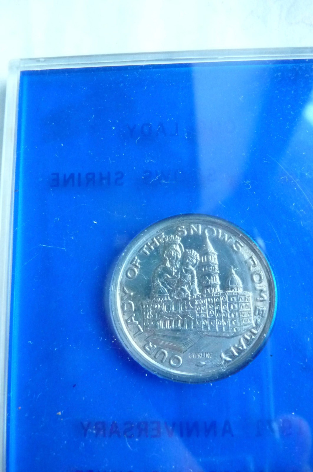 STERLING SILVER 1971 Anniversary Coin OUR LADY OF THE SNOWS Shrine Rome Italy