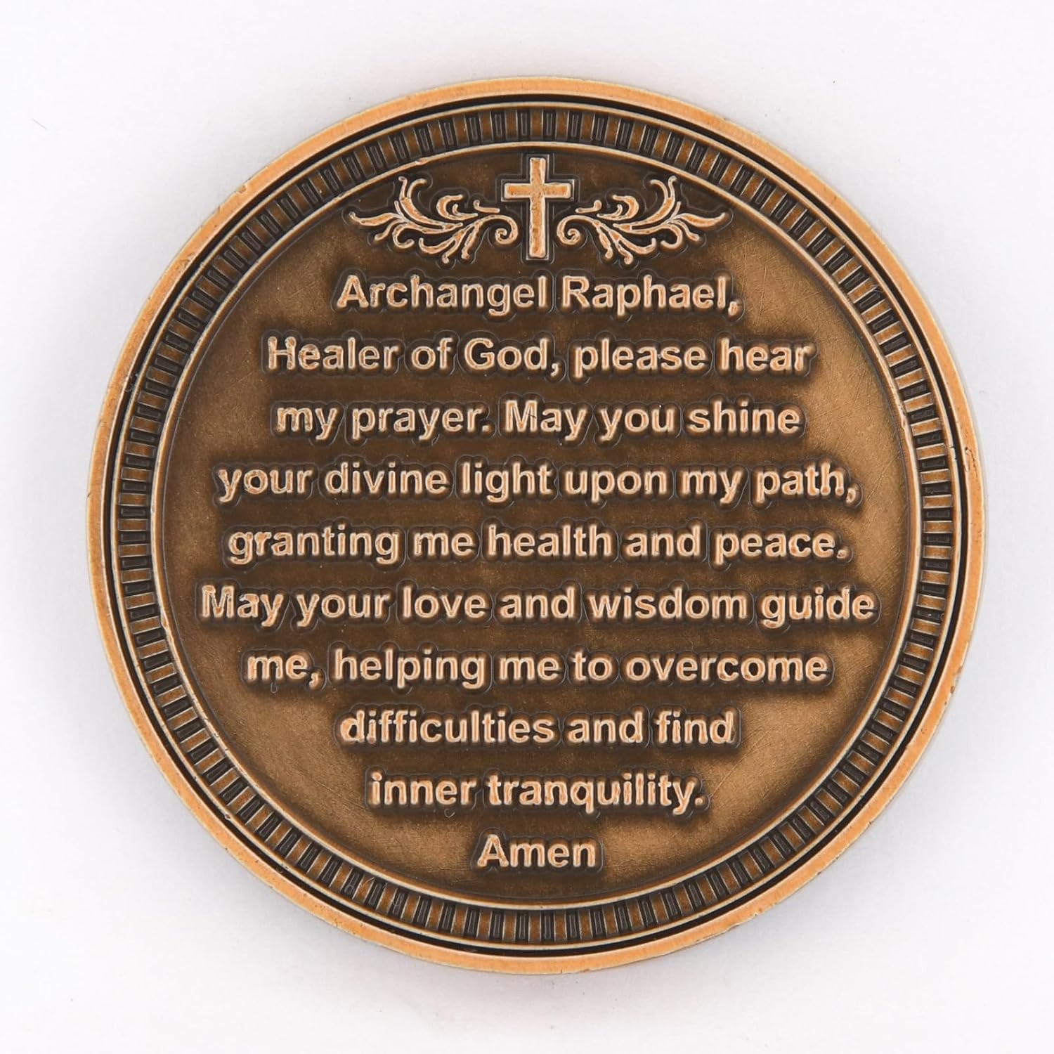 Archangel Raphael Healing Prayer Coin – Inspirational Christian Token of Divin