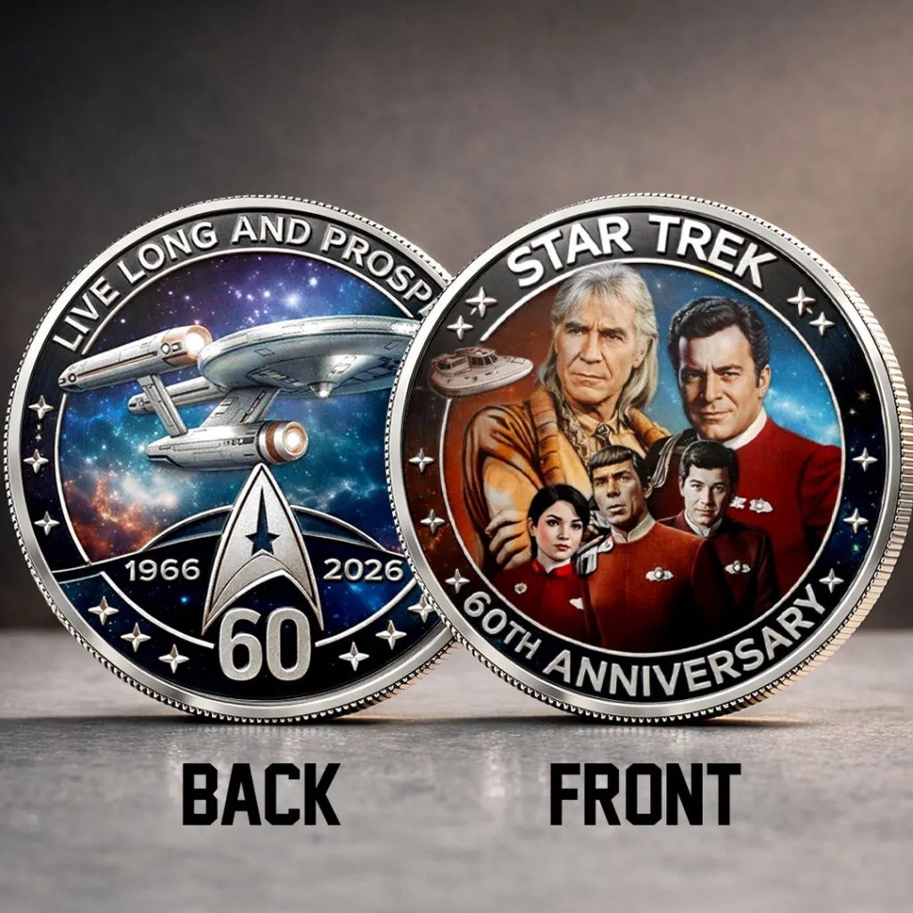 Star Trek 60th Anniversary Coin 1966-2026 The Wrath of Khan Gold Challenge Coin
