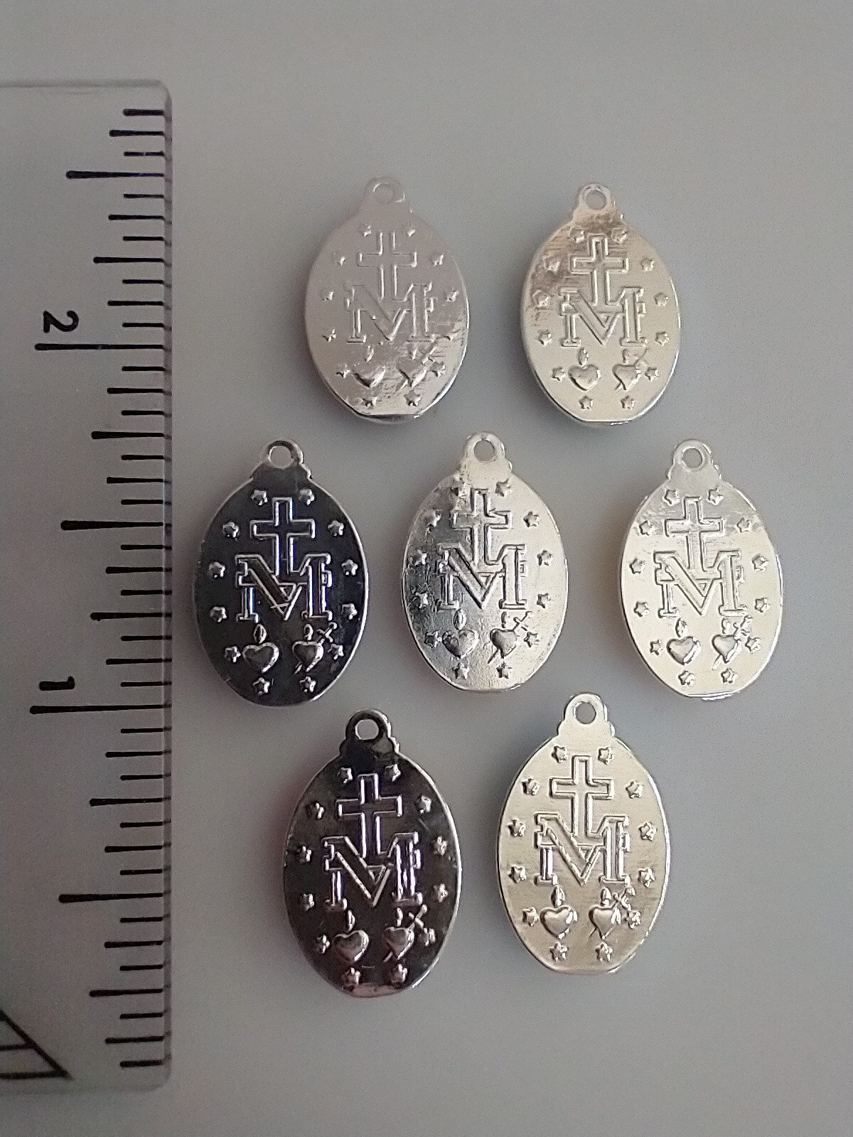Lot of Enamel Miraculous Medal Latin Religious Medals Pink Teal Yellow Green Red