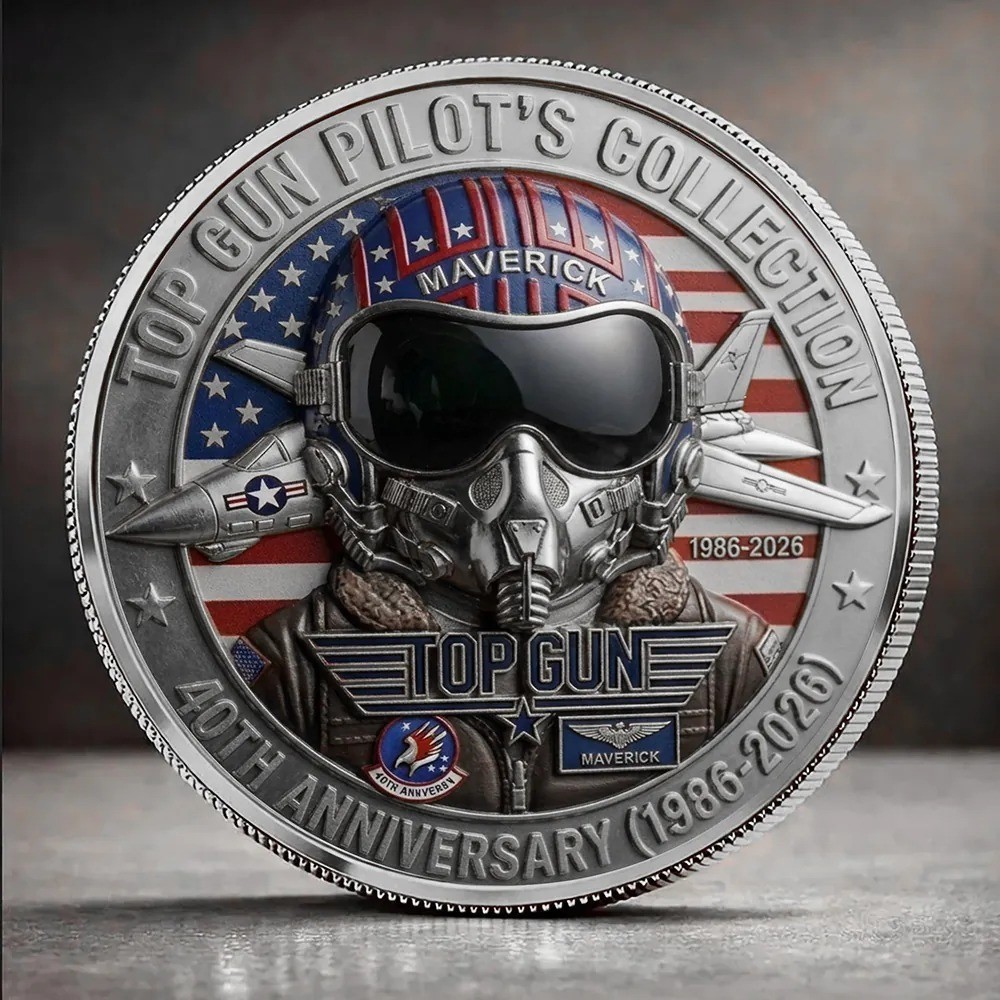 Top Gun 40th Anniversary Coin 1986-2026 Maverick Pilot Collection Gold Coin