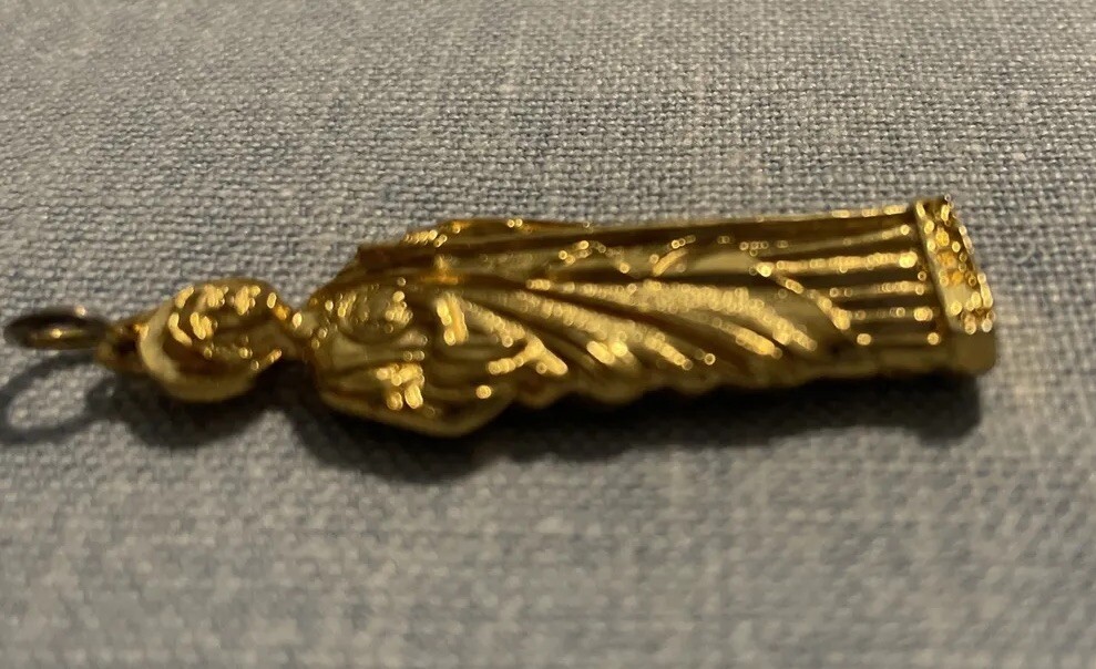 San Judas Tadeo Religious Medal Pendant Charm | Gold Tone