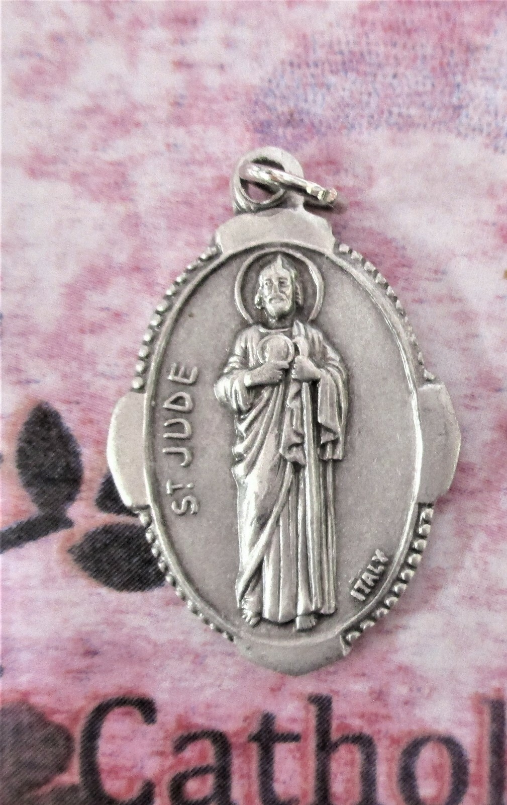Saint Jude – Pray for Us – Ox Silver Tone Italian 1″ Medal OX41JU