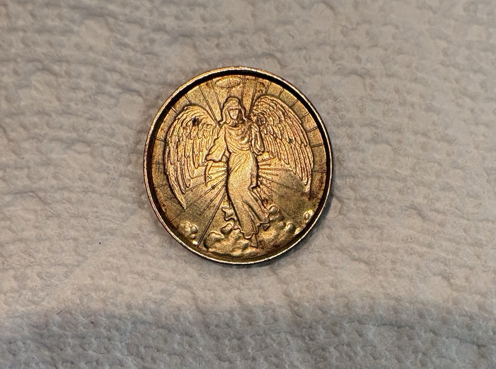 Double Sided Gold Plated Guardian Angel Coin – Rare Coin