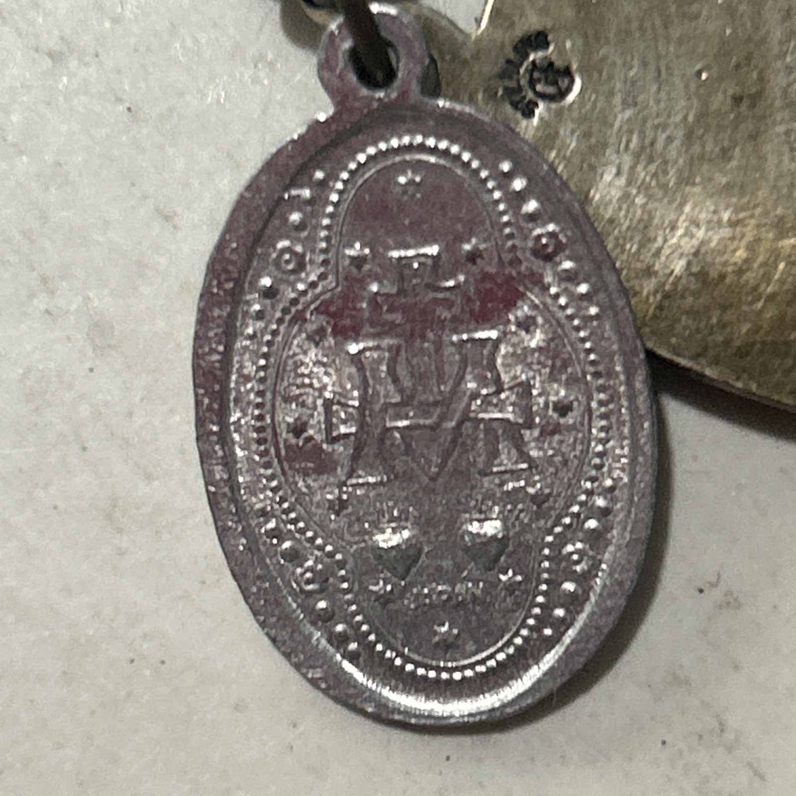 Antique Sterling Silver Saint Christopher Pendant With Chain