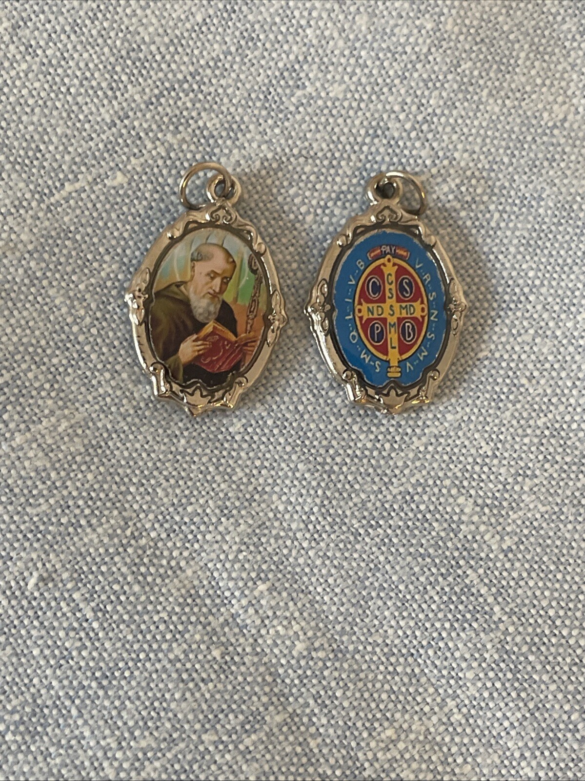 Lot of 10 Religious Medals Pendants Charms, Virgin Mary, Guardian Angel, Jesus,