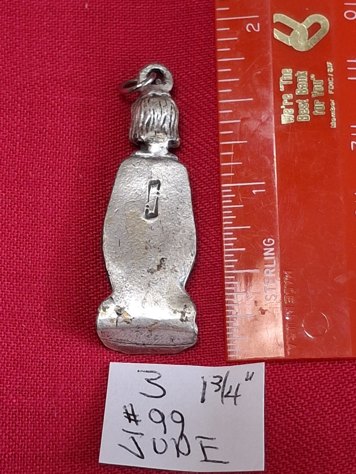 Vintage St Jude 1 3/4″ Full Figure Pewter Medal Pendant New Never Used