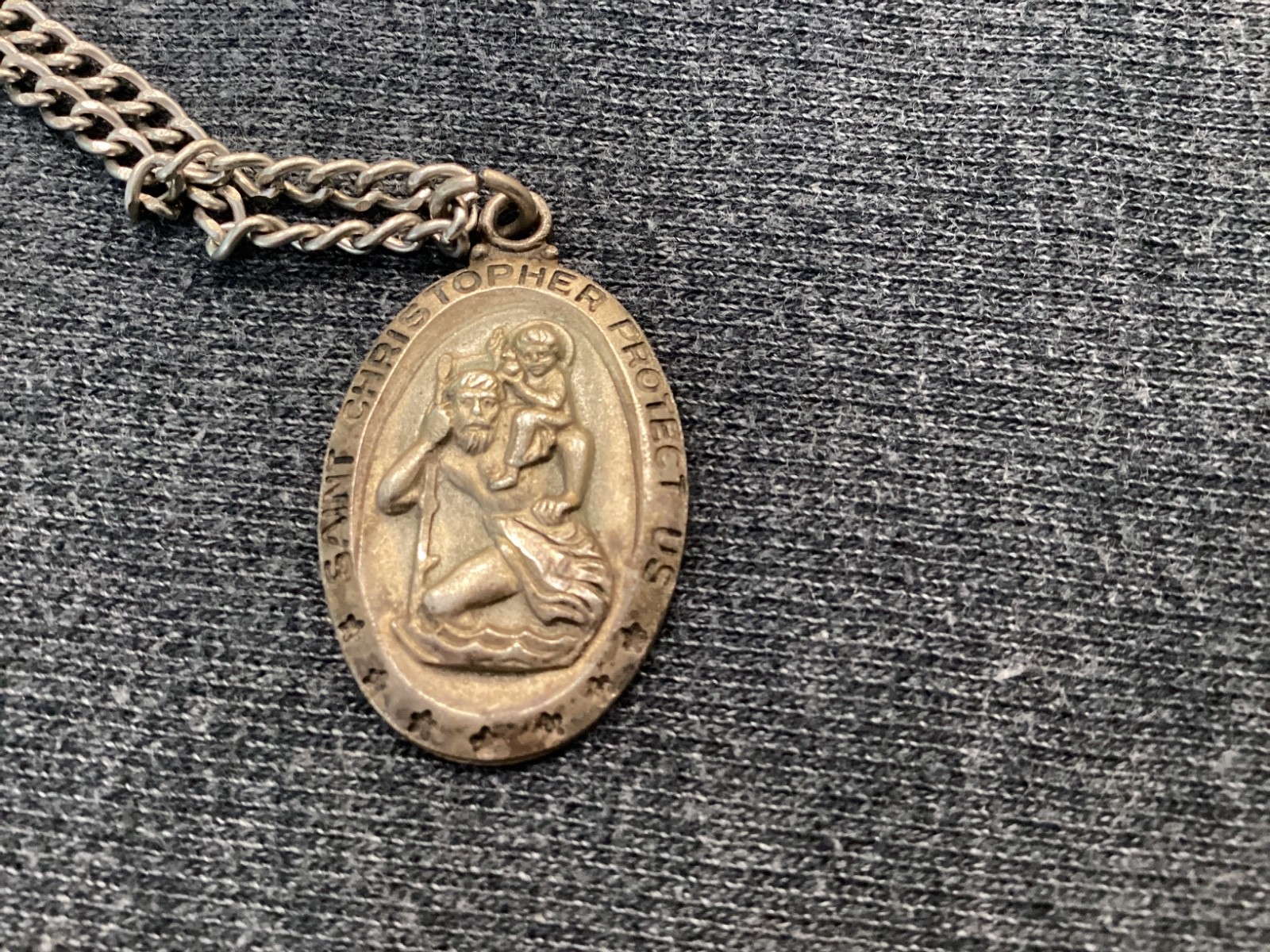 Vintage St. Christopher Medal and Chain