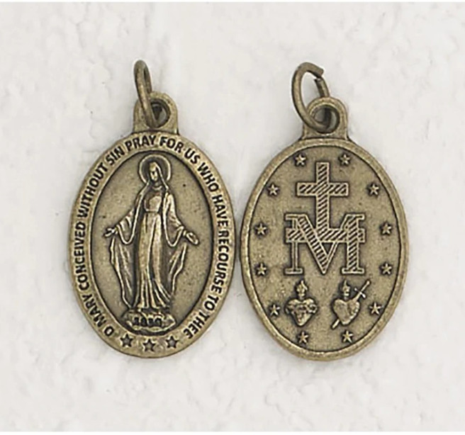 1 inch Ox Premium Miraculous Medal in Brass Tone Finish 171342770