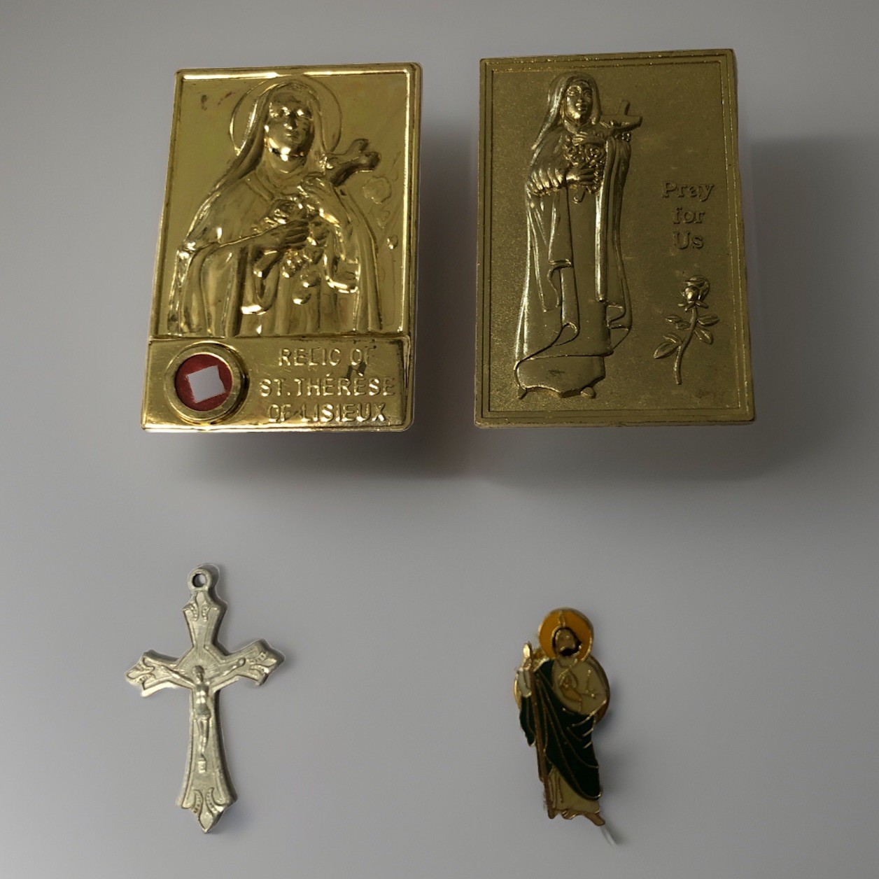 Lot Religious Medals 2Pocket Medals St Thérèse Lisieux Crucifix Italy St Jude
