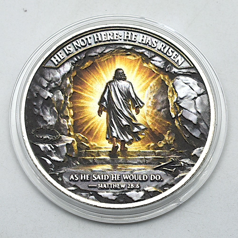Jesus Crucifixion & Resurrection Commemorative Coin – Christian Gift Collectible