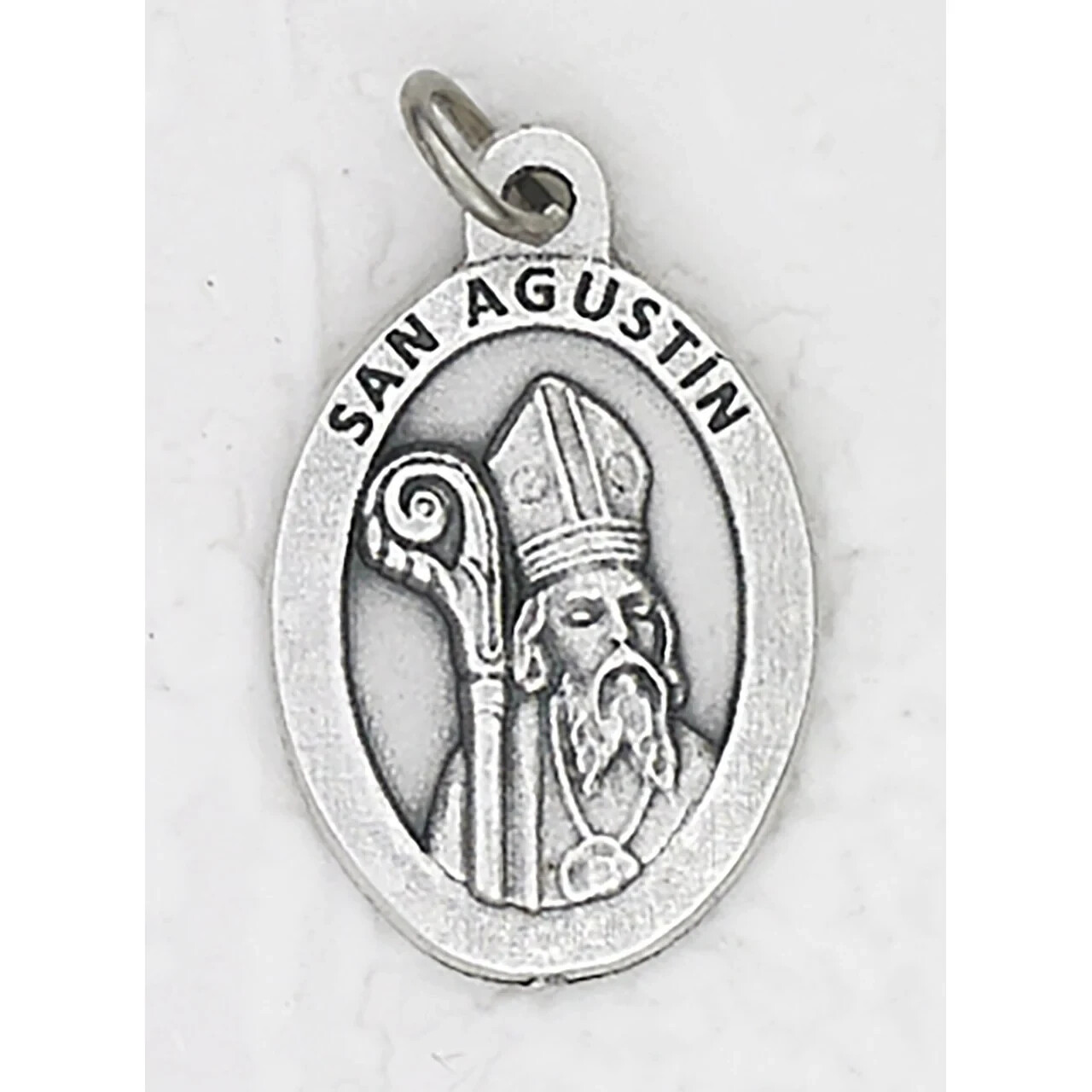 San Agustin Spanish (Saint Augustine) – silver tone 1-inch Medal